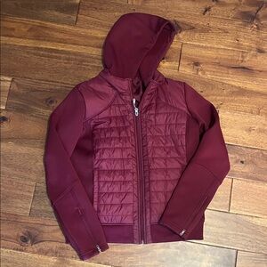 Calia by Carrie Underwood Primaloft Hybrid Moto Burgundy Hooded Jacket